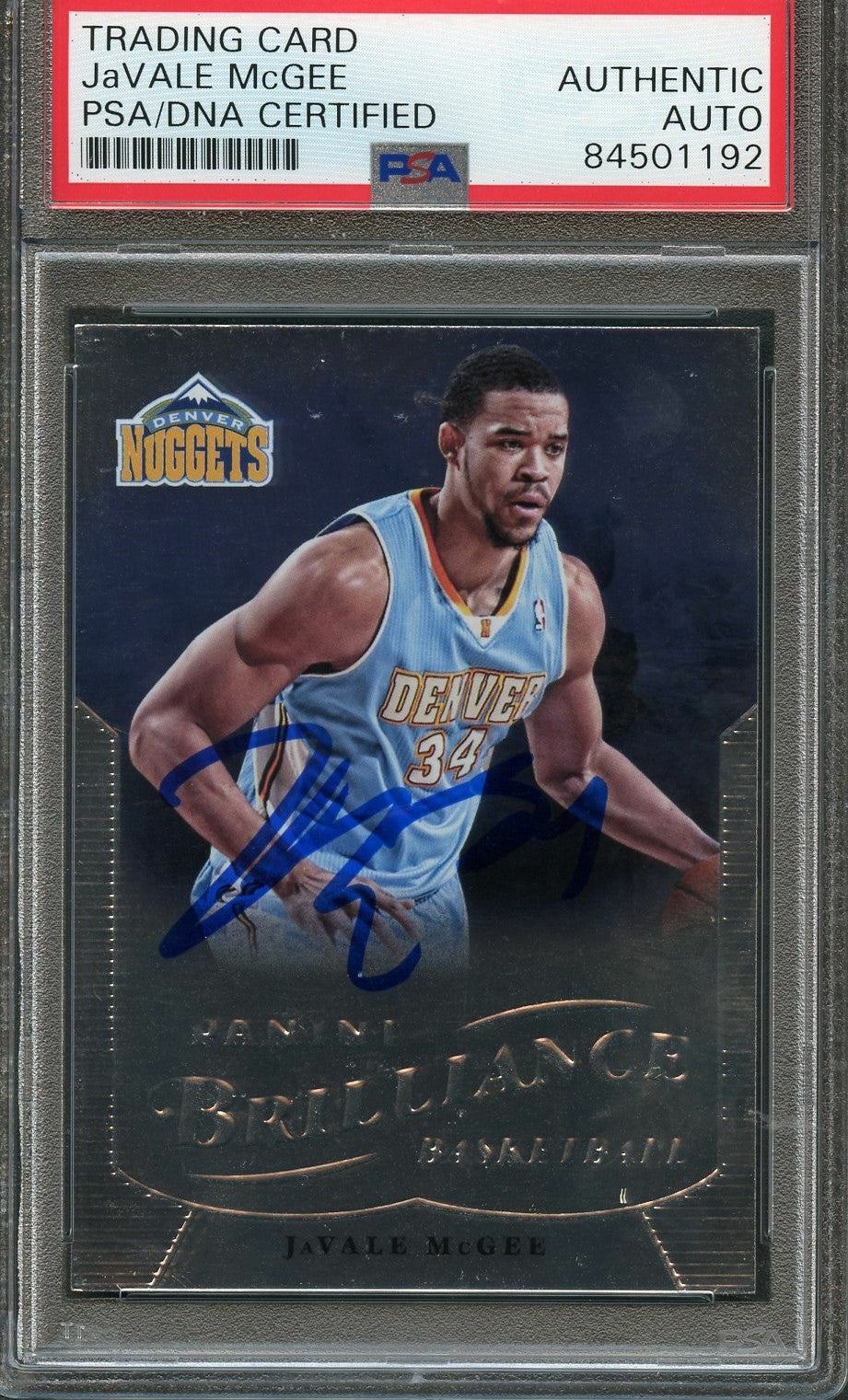 2012-13 Panini Brilliance #59 JaVale McGee Signed AUTO PSA Slabbed Nuggets