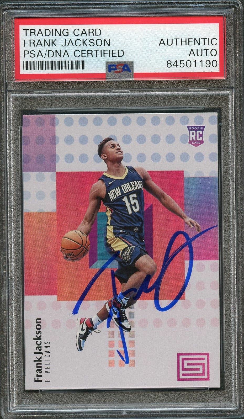 2017-18 Panini Status #147 Frank Jackson Signed Card AUTO PSA Slabbed RC Pelican