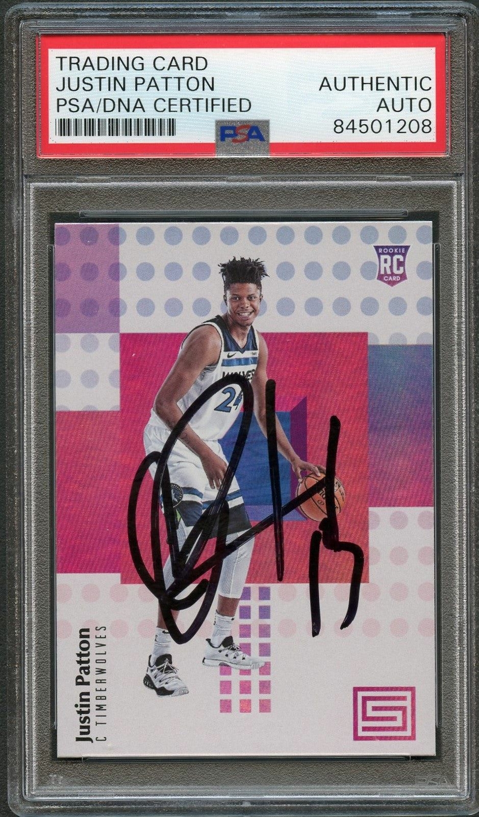 2017-18 Panini Status #104 Justin Patton AUTO card PSA Autographed Signed RC Tim