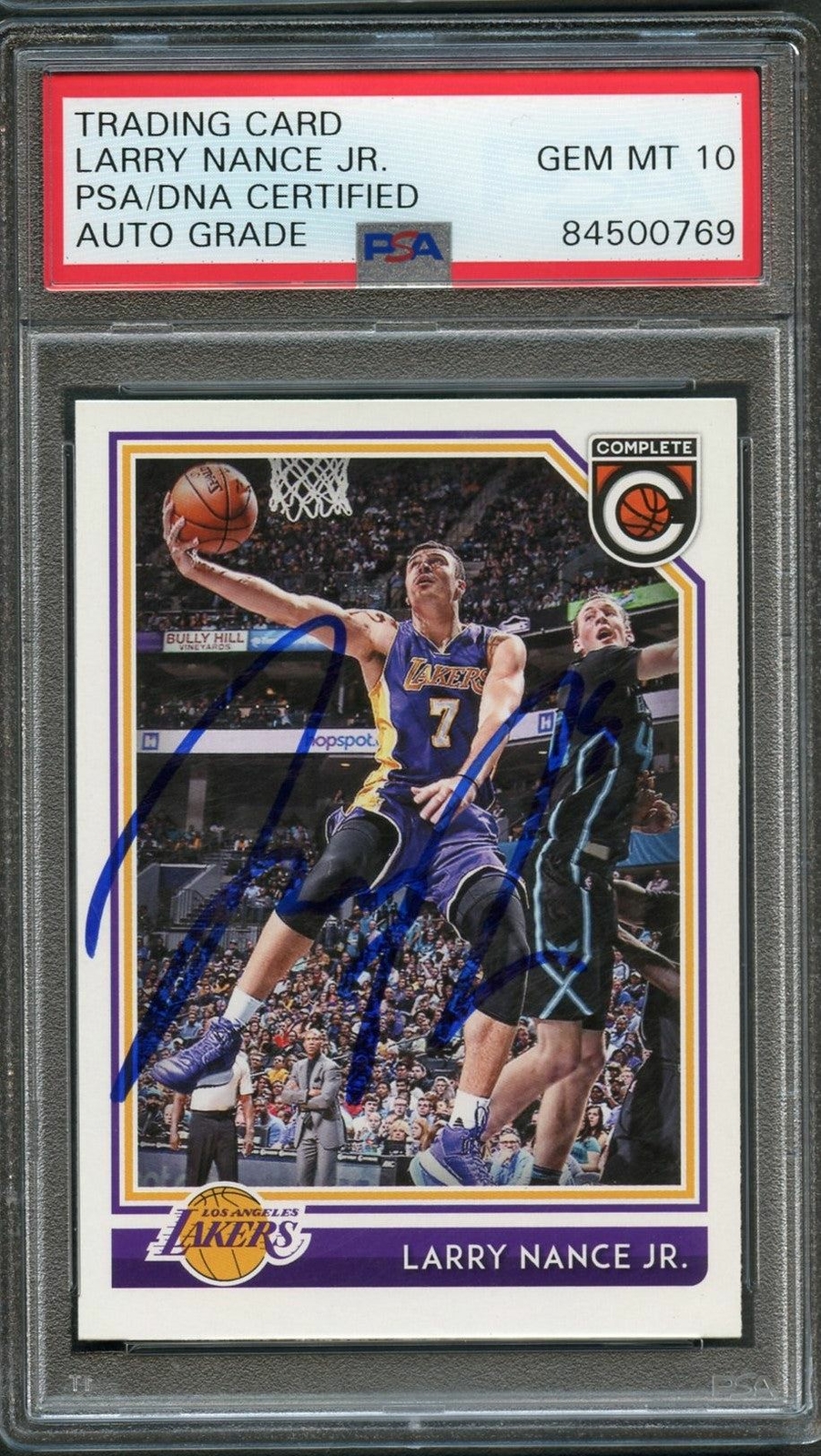 2016-17 Panini Complete #177 Larry Nance Jr. Signed Card AUTO 10 PSA Slabbed Lak