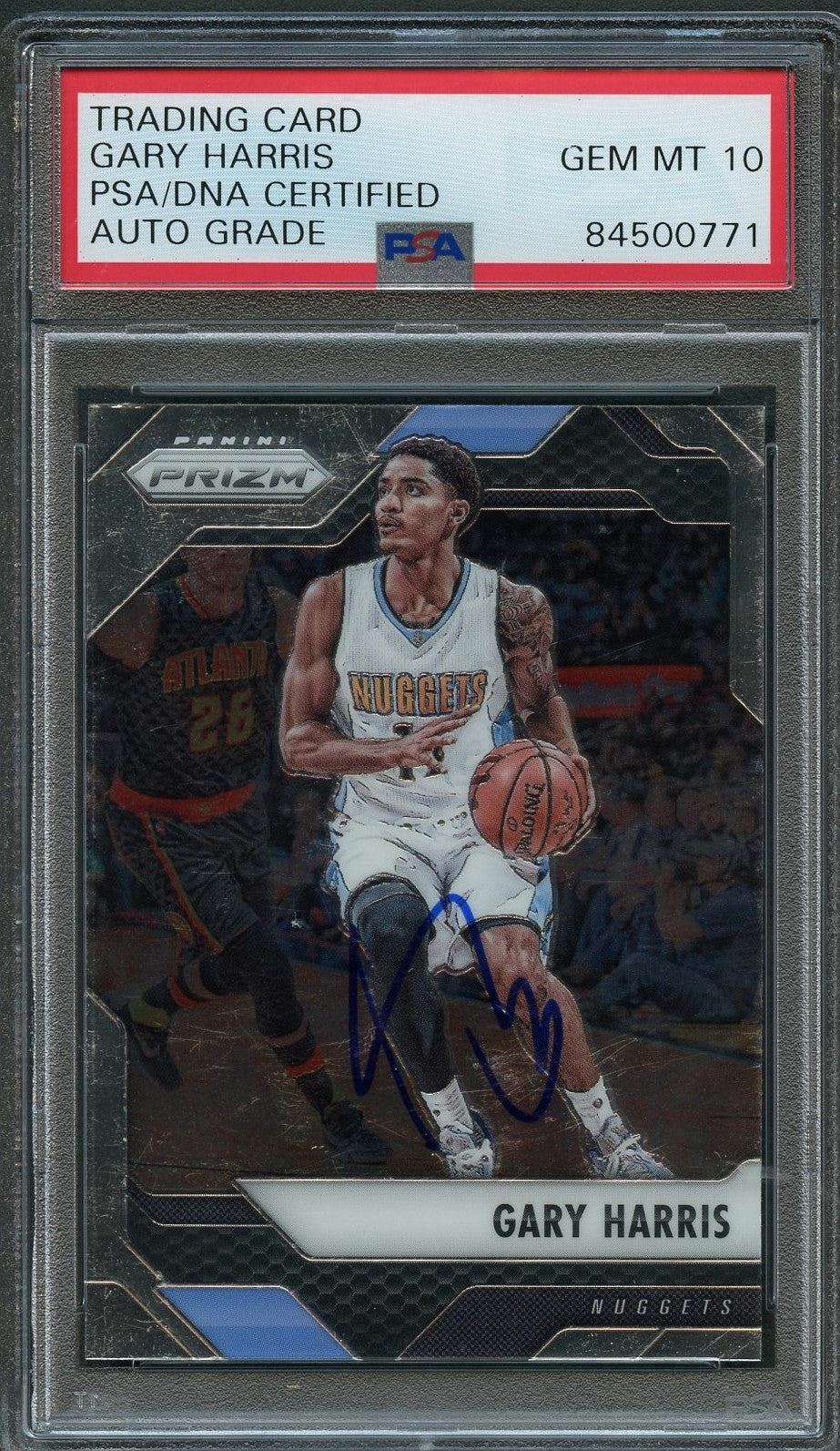 2016-17 Panini Prizm #178 Gary Harris Signed AUTO 10 PSA Slabbed Nuggets