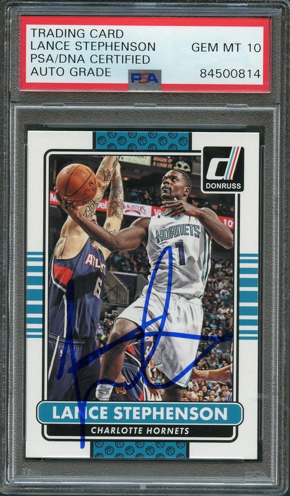 2014-15 Donruss #35 Lance Stephenson Signed Card AUTO 10 PSA Slabbed Hornets