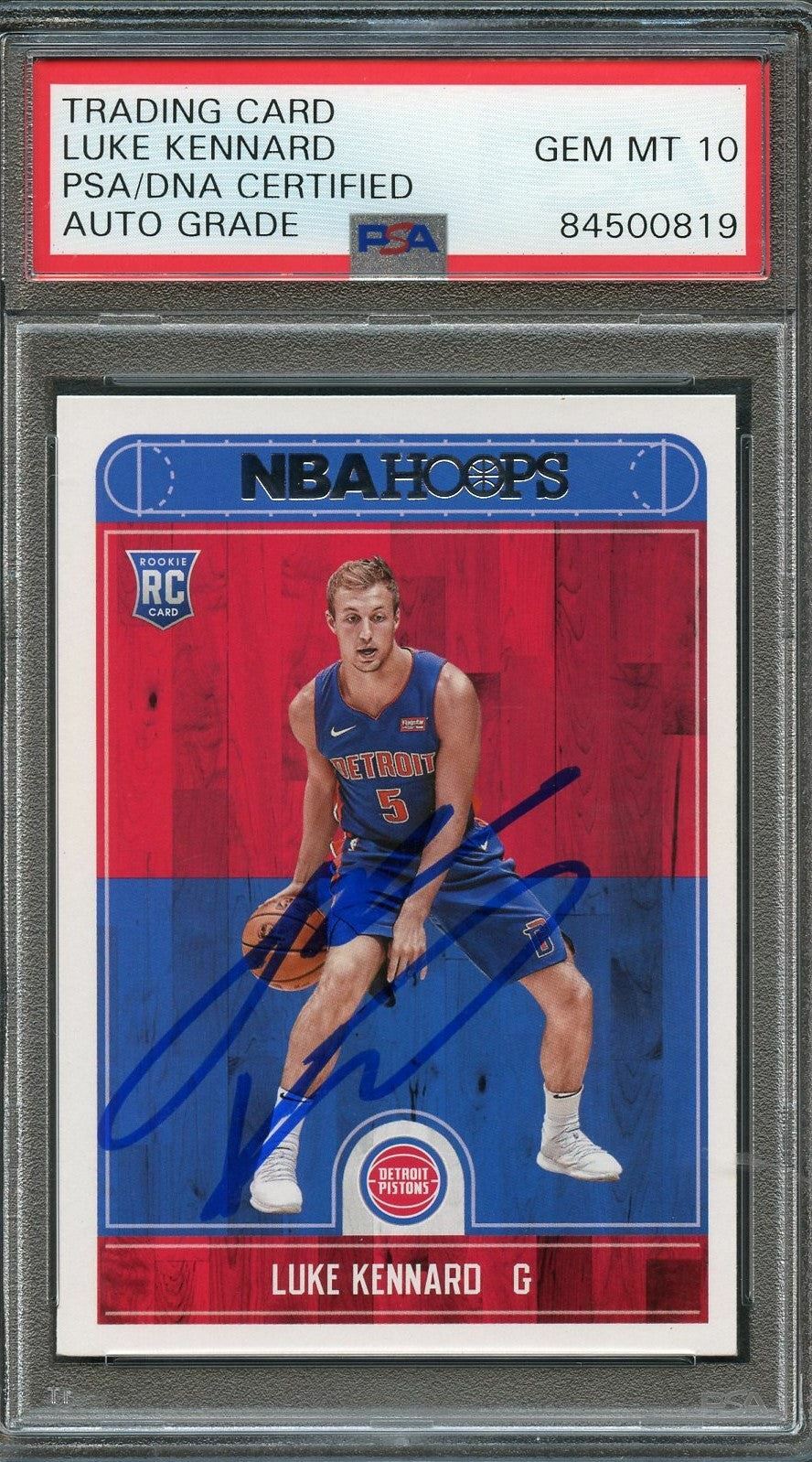 2017-18 NBA HOOPS #262 Luke Kennard Signed Rookie Card AUTO 10 PSA Slabbed RC Pi