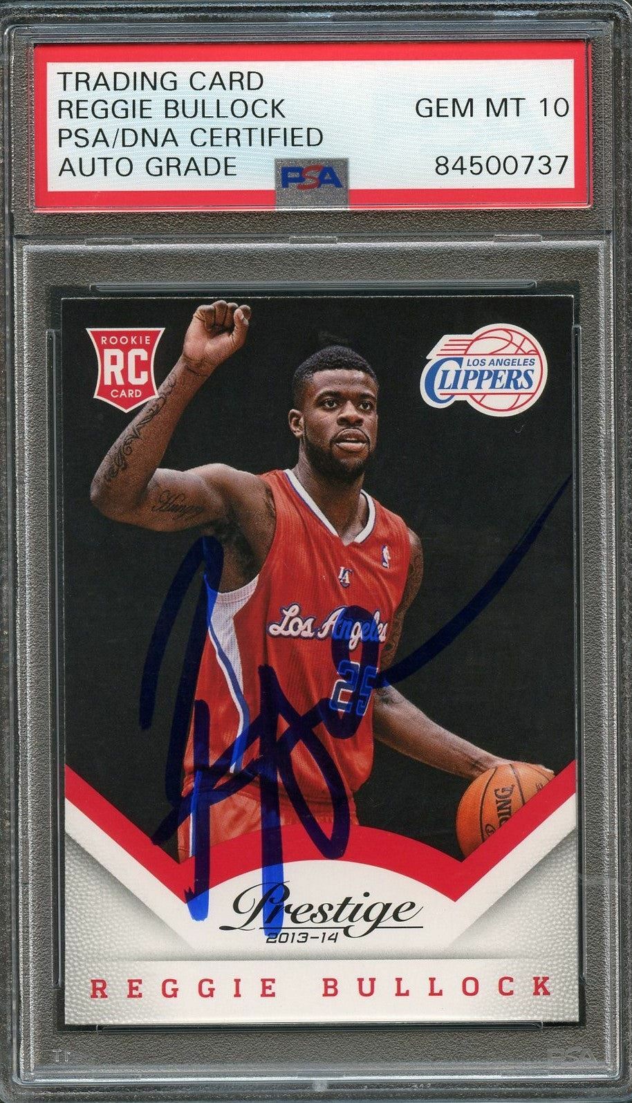 2013-14 Panini Prestige #185 Reggie Bullock Signed Card PSA Slabbed Auto 10 RC C