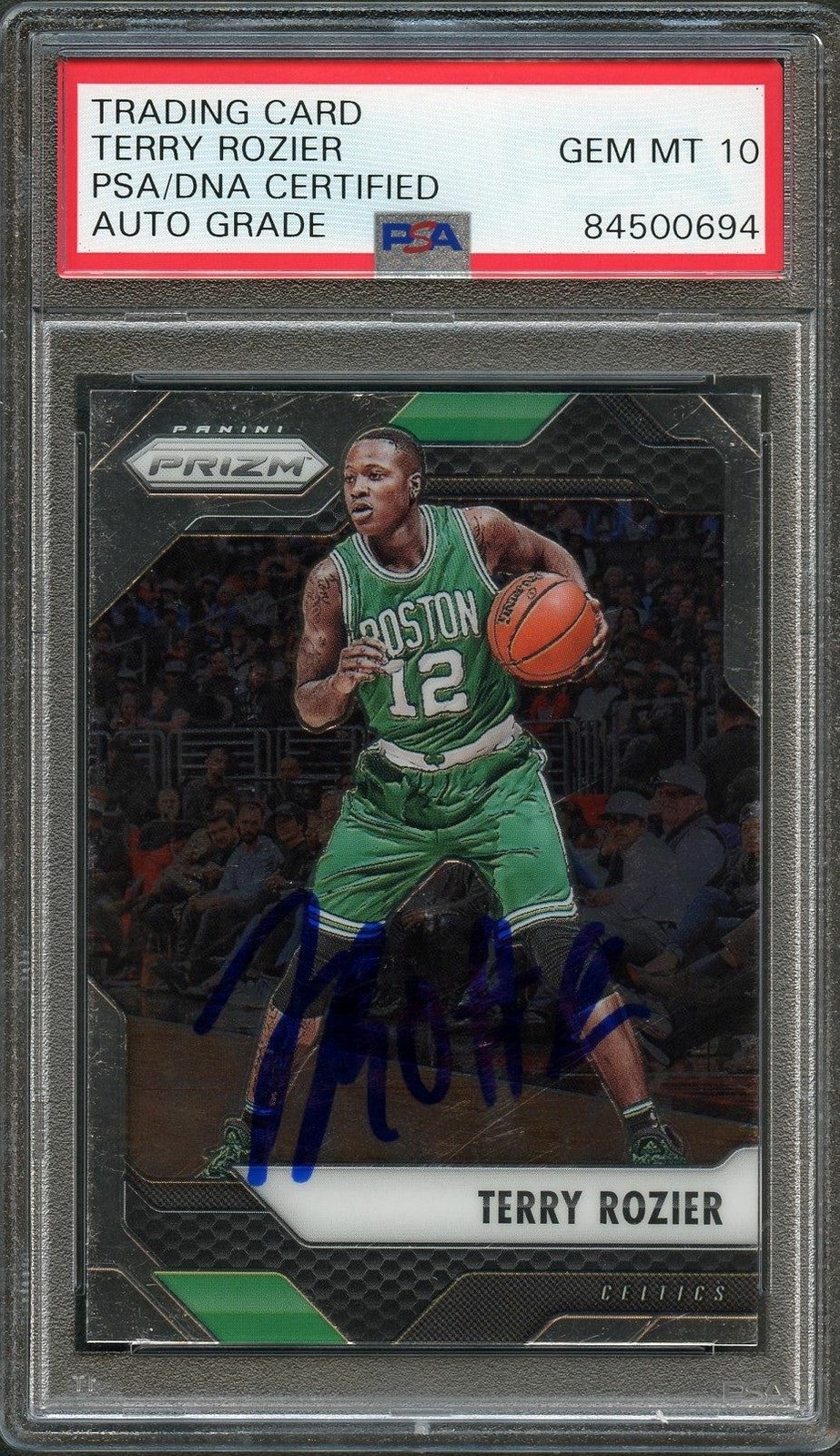 2016-17 Panini Prizm #49 Terry Rozier Signed Card AUTO 10 PSA/DNA Slabbed Celtic