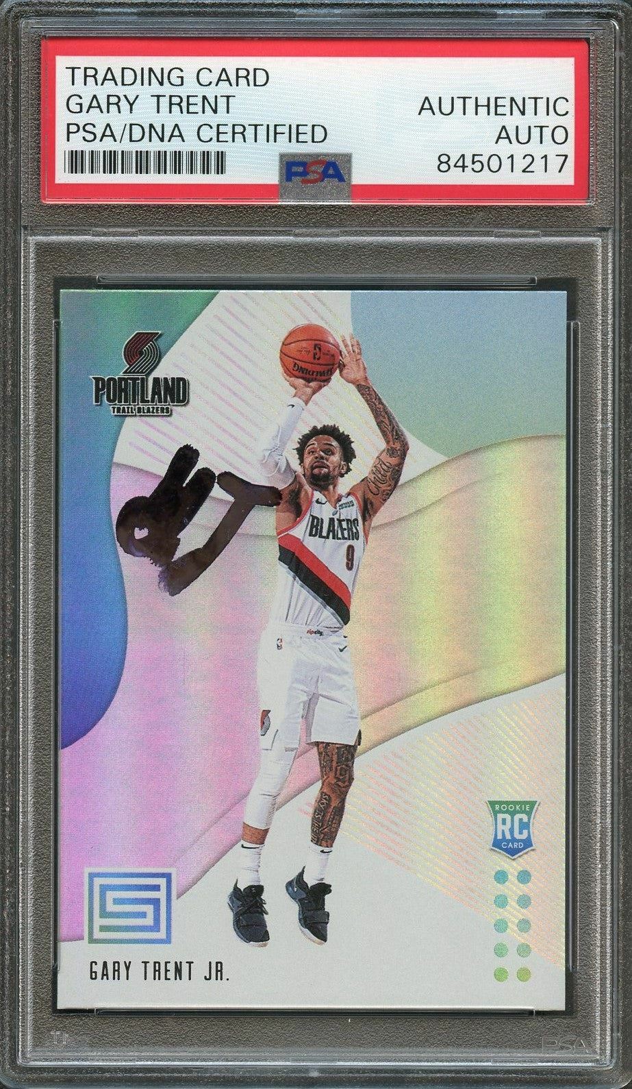 2018-19 Panini Status Rookies 1 #143 Gary Trent Jr Signed Rookie Card AUTO PSA S