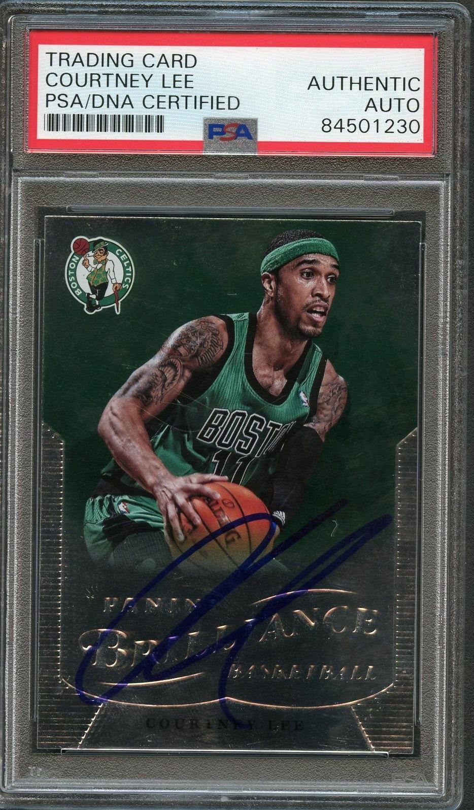 2012-13 Panini Brilliance #11 Courtney Lee Signed Card AUTO PSA Slabbed Celtics