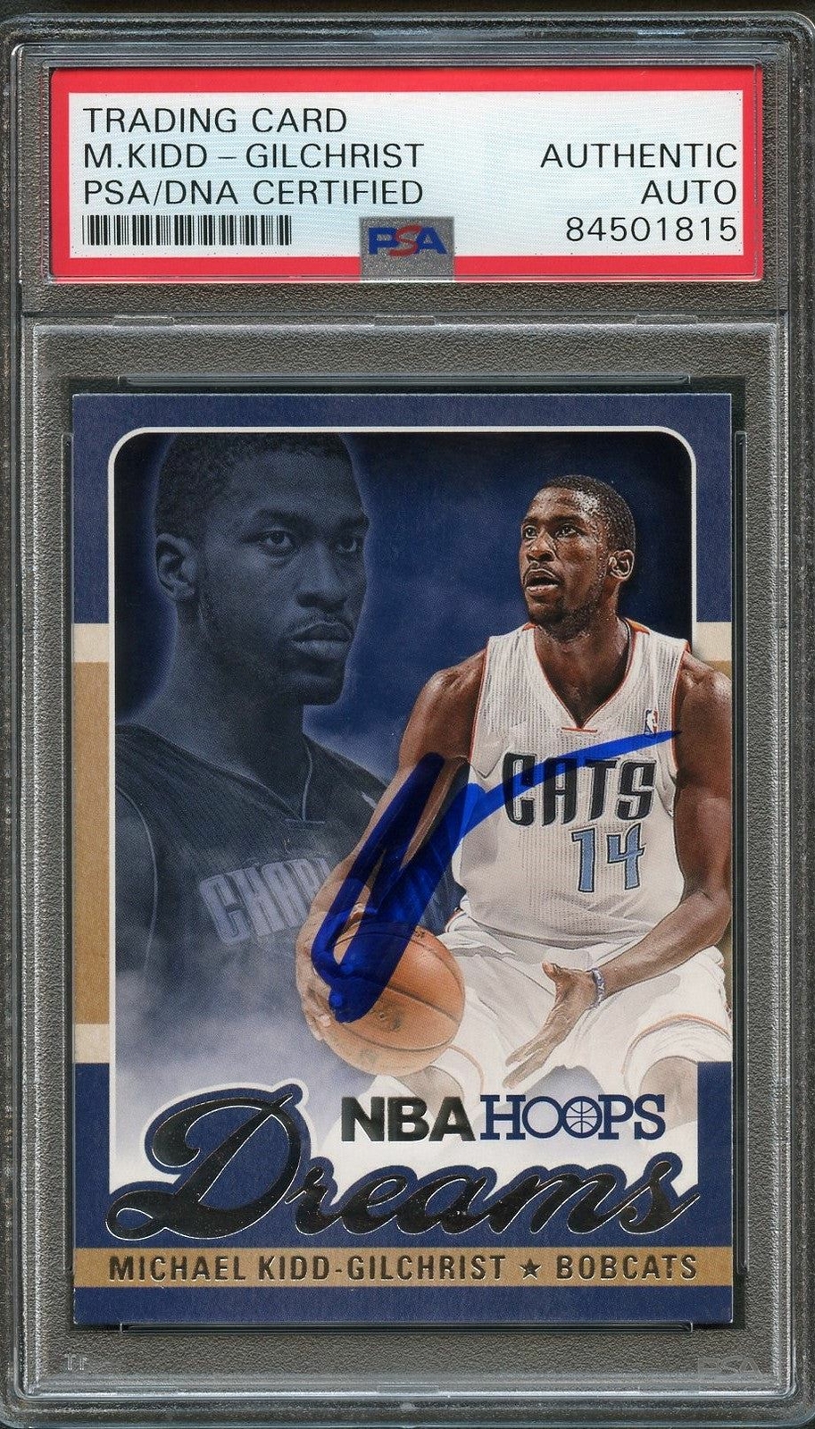 2013-14 NBA Hoops Dreams #13 Michael Kidd-Gilchrist Signed Card AUTO PSA Slabbed
