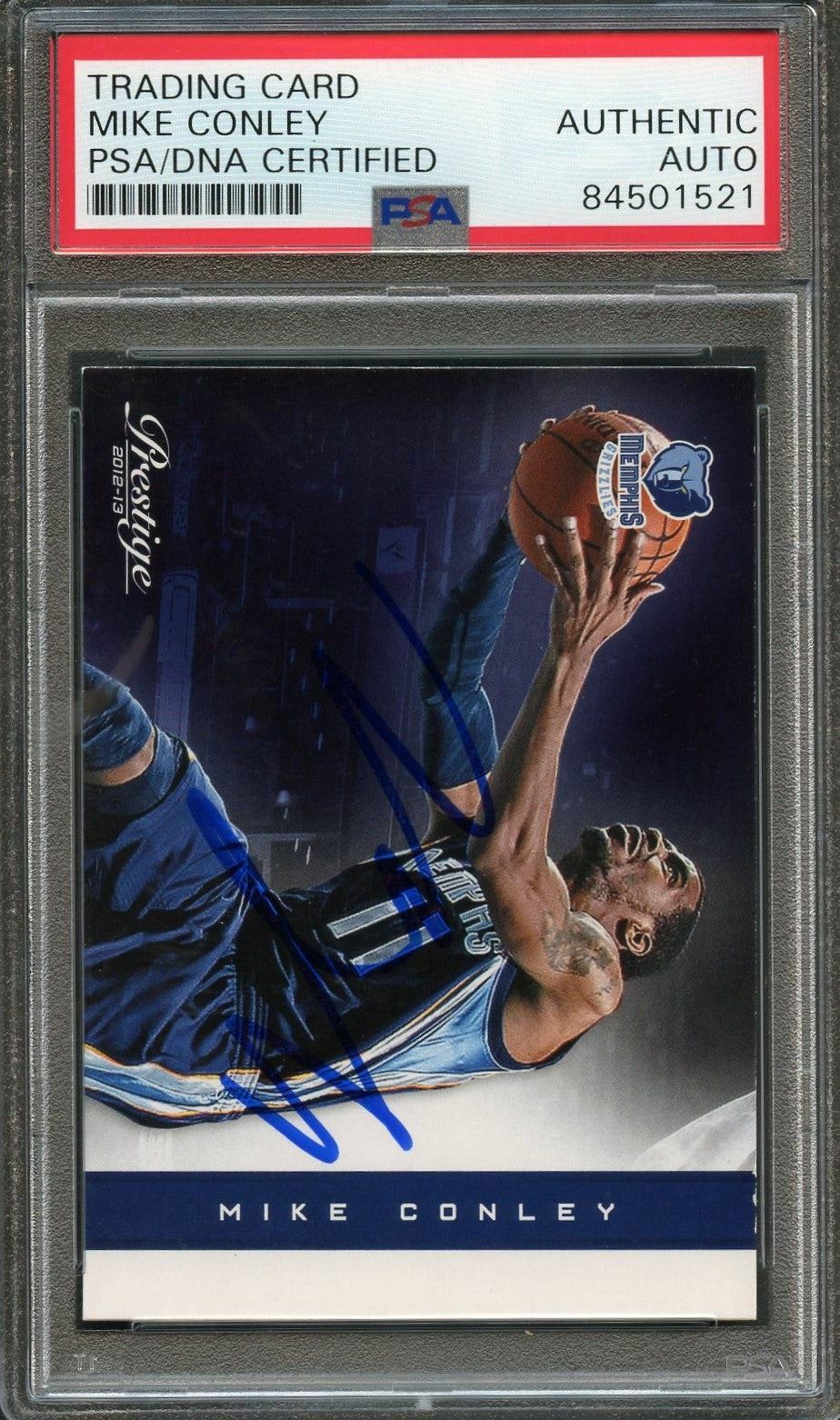 2012-13 Panini Prestige #28 Mike Conley signed Auto Card PSA/DNA Slabbed Grizzli