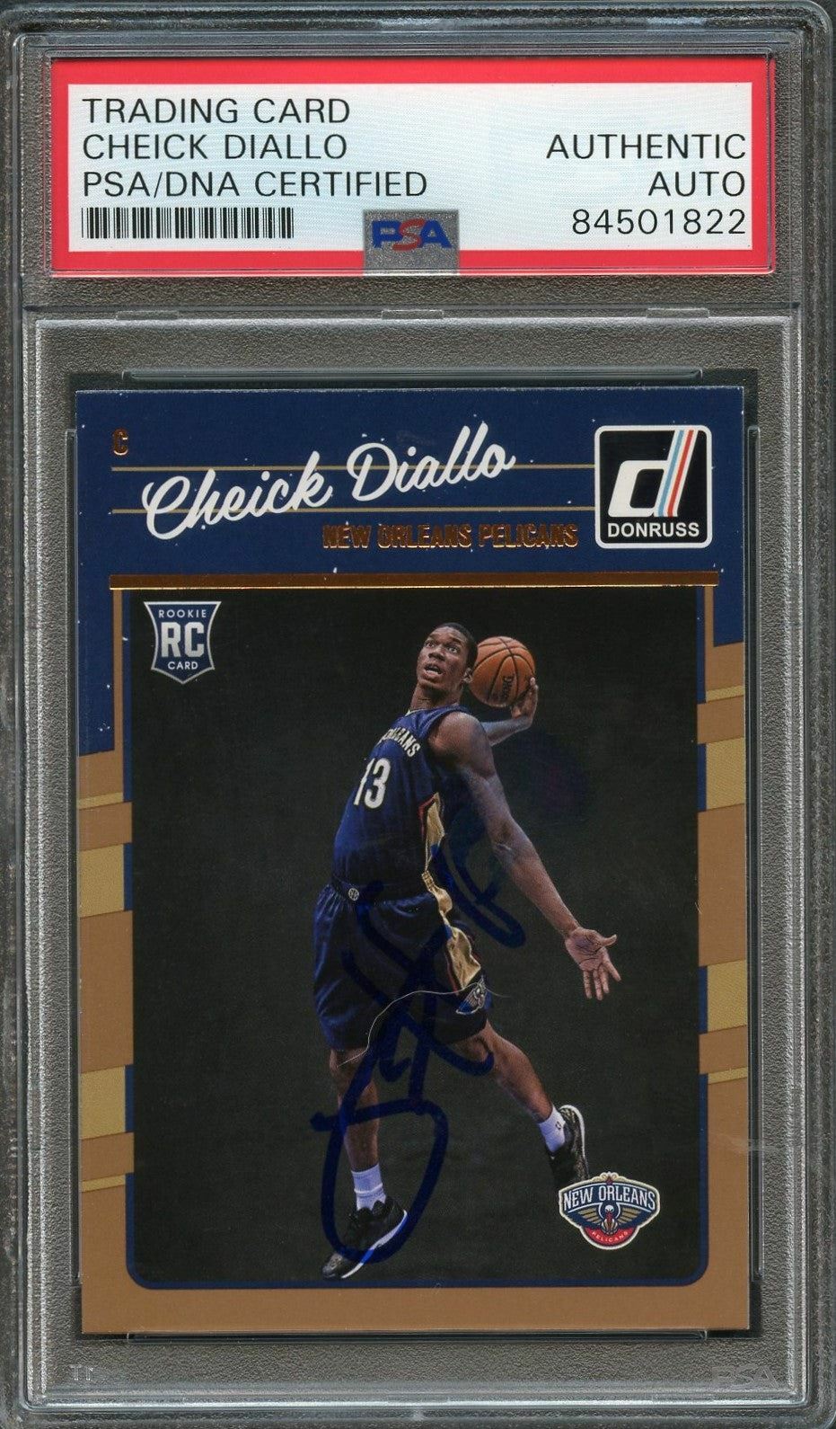 2016-17 Panini Donruss #177 Cheick Diallo Signed Card AUTO PSA Slabbed RC Pelica
