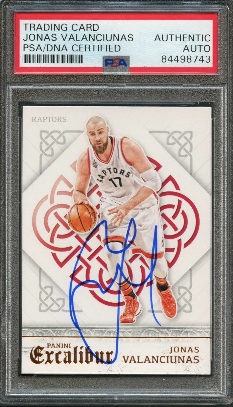 2015-16 PANINI EXCALIBUR #5 Jonas Valanciunas Signed Card AUTO PSA Slabbed Toron