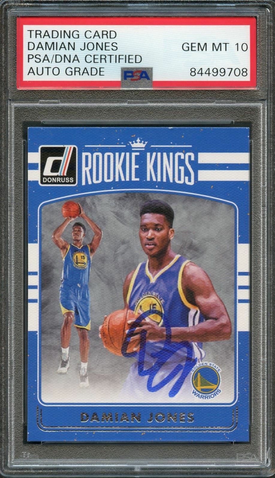 2016-17 Donruss Rookie Kings #25 Damian Jones Signed Card AUTO 10 PSA/DNA Slabbe