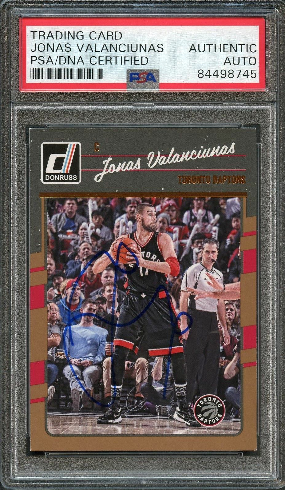 2016-17 Donruss Basketball #107 Jonas Valanciunas Signed Card AUTO PSA Slabbed T