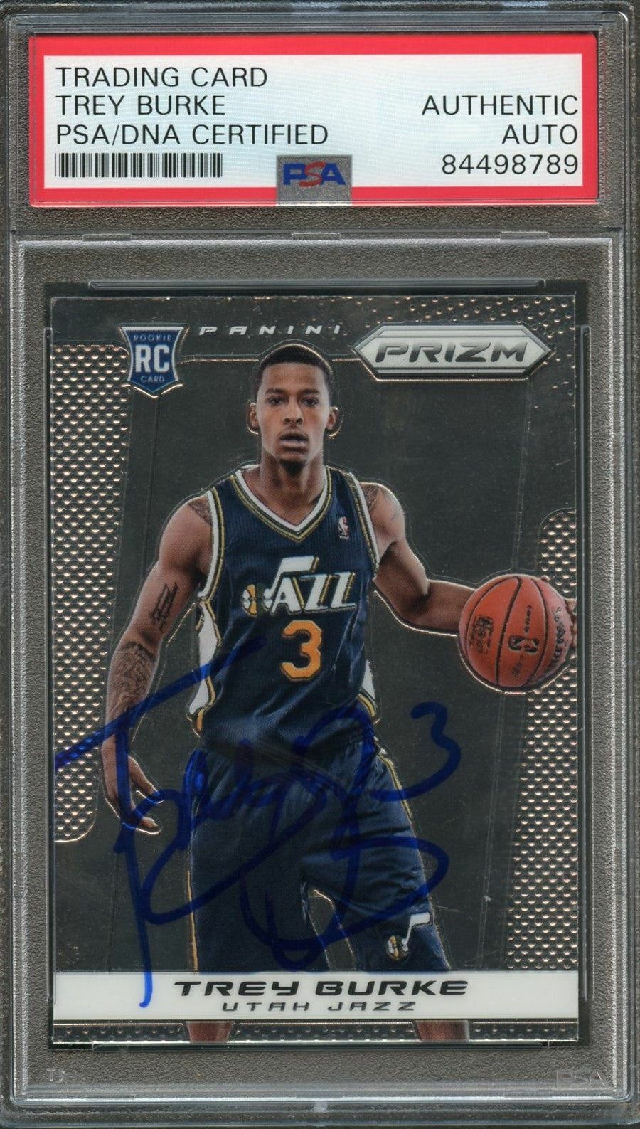 2013-14 Panini Prizm #282 Trey Burke Signed Card AUTO PSA Slabbed RC Jazz