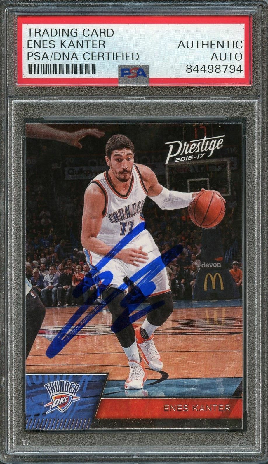 2016-17 Panini Prestige #31 ENES KANTER Signed Card AUTO PSA Slabbed Thunder