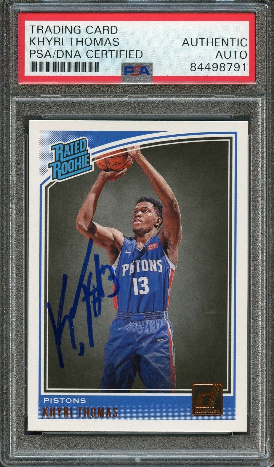 2018-19 Donruss Rated Rookie #173 Khyri Thomas Signed Card AUTO PSA Slabbed RC P
