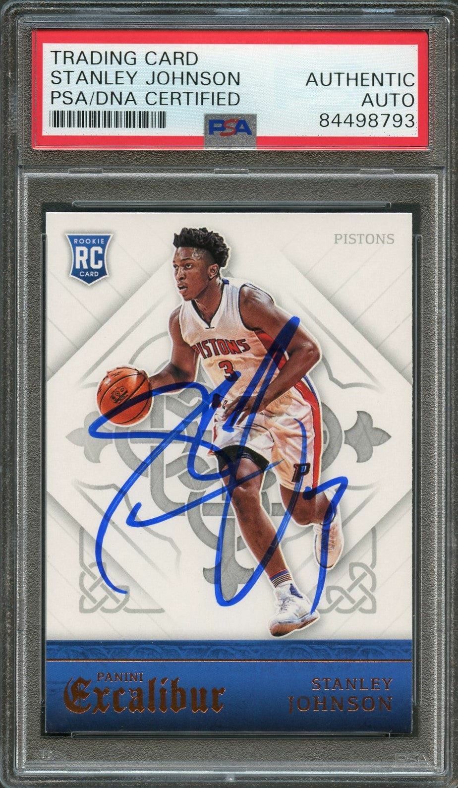 2015-16 Panini Excalibur #168 Stanley Johnson Signed Card AUTO PSA Slabbed RC Pi