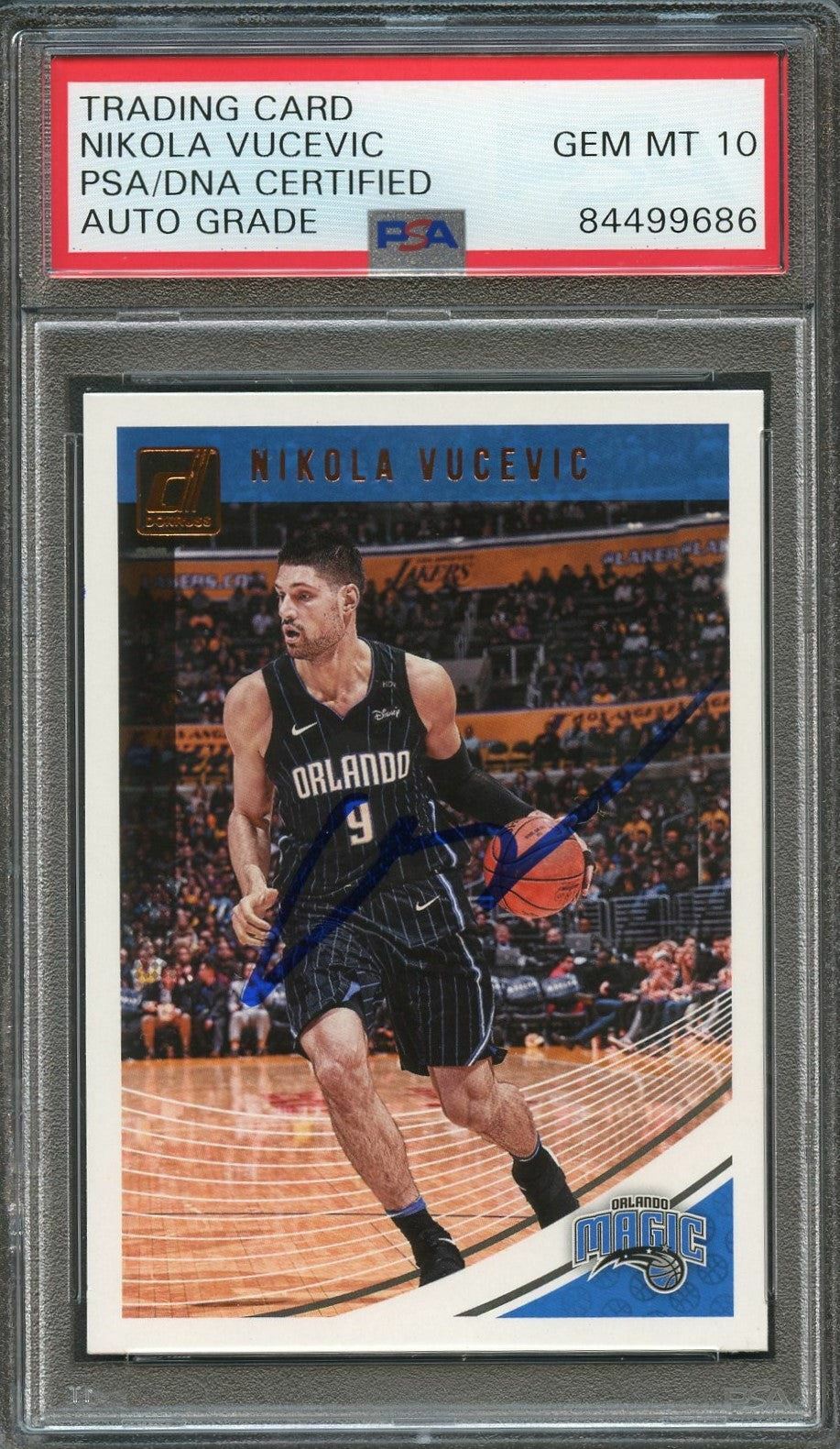 2018-19 Donruss Basketball #49 Nikola Vucevic Signed Card AUTO 10 PSA Slabbed Ma