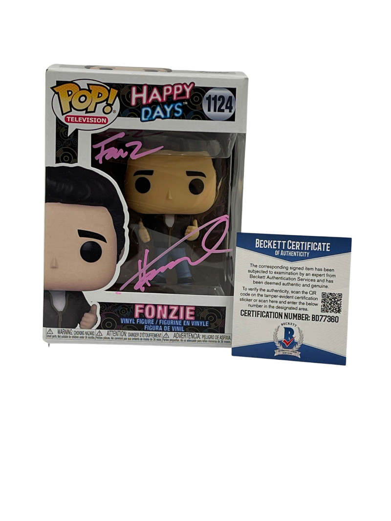 HENRY WINKLER SIGNED HAPPY DAYS FUNKO FONZ INSCRIPTION AUTOGRAPH BECKETT COA 16