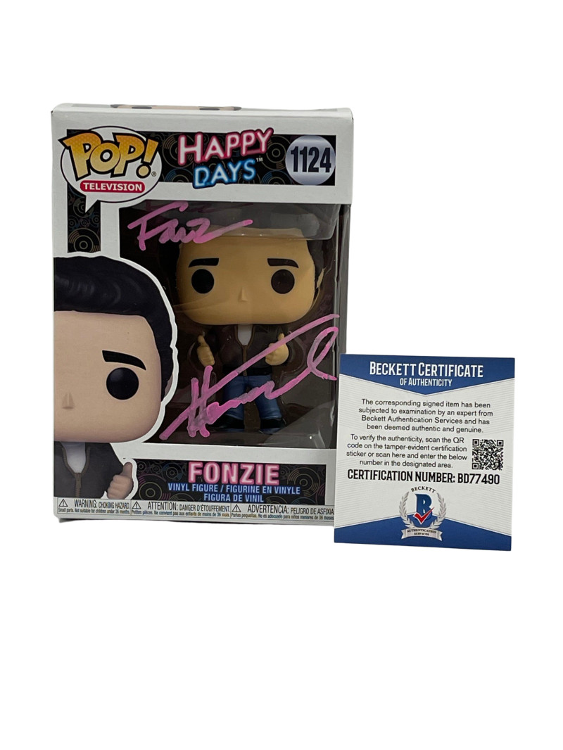 HENRY WINKLER SIGNED HAPPY DAYS FUNKO FONZ INSCRIPTION AUTOGRAPH BECKETT COA 26