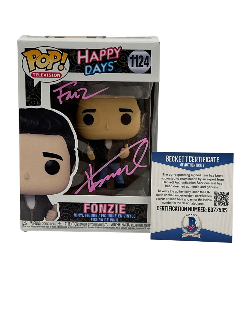 HENRY WINKLER SIGNED HAPPY DAYS FUNKO FONZ INSCRIPTION AUTOGRAPH BECKETT COA 27
