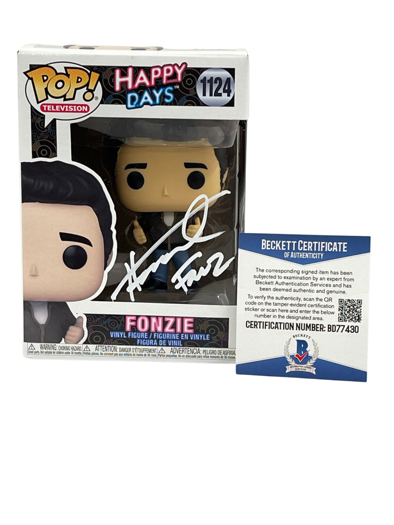 HENRY WINKLER SIGNED HAPPY DAYS FUNKO FONZ INSCRIPTION AUTOGRAPH BECKETT COA 29