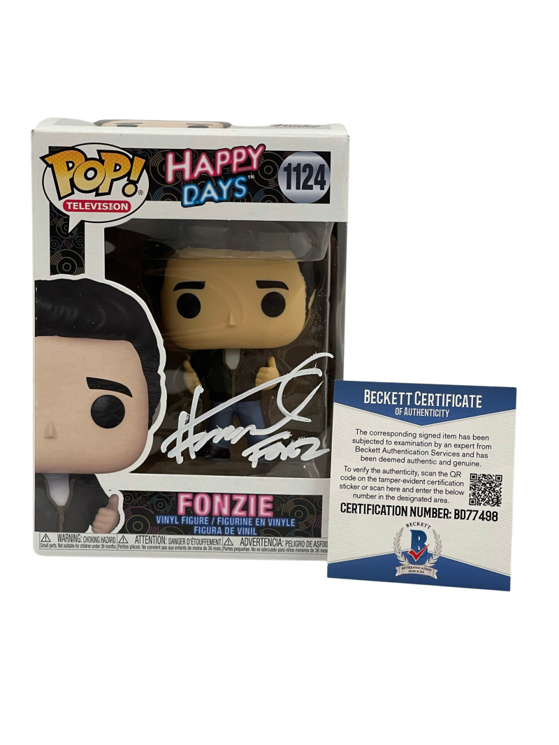 HENRY WINKLER SIGNED HAPPY DAYS FUNKO FONZ INSCRIPTION AUTOGRAPH BECKETT COA 30