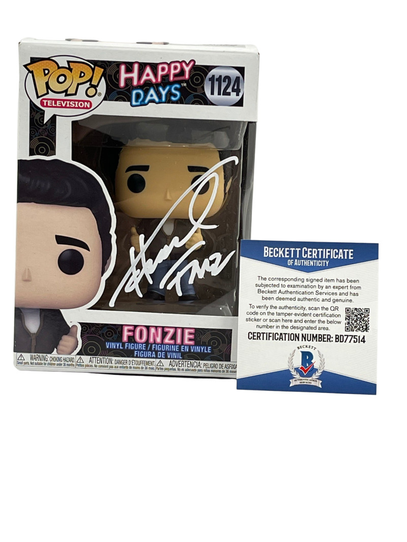 HENRY WINKLER SIGNED HAPPY DAYS FUNKO FONZ INSCRIPTION AUTOGRAPH BECKETT COA 32