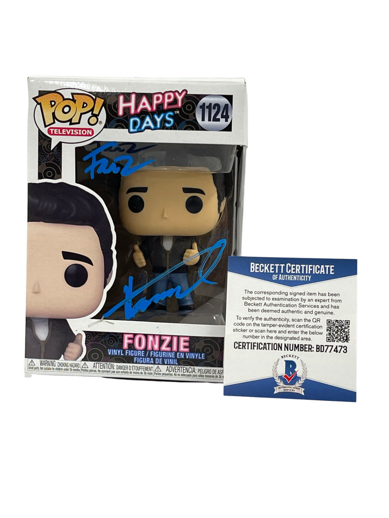 HENRY WINKLER SIGNED HAPPY DAYS FUNKO FONZ INSCRIPTION AUTOGRAPH BECKETT COA 48
