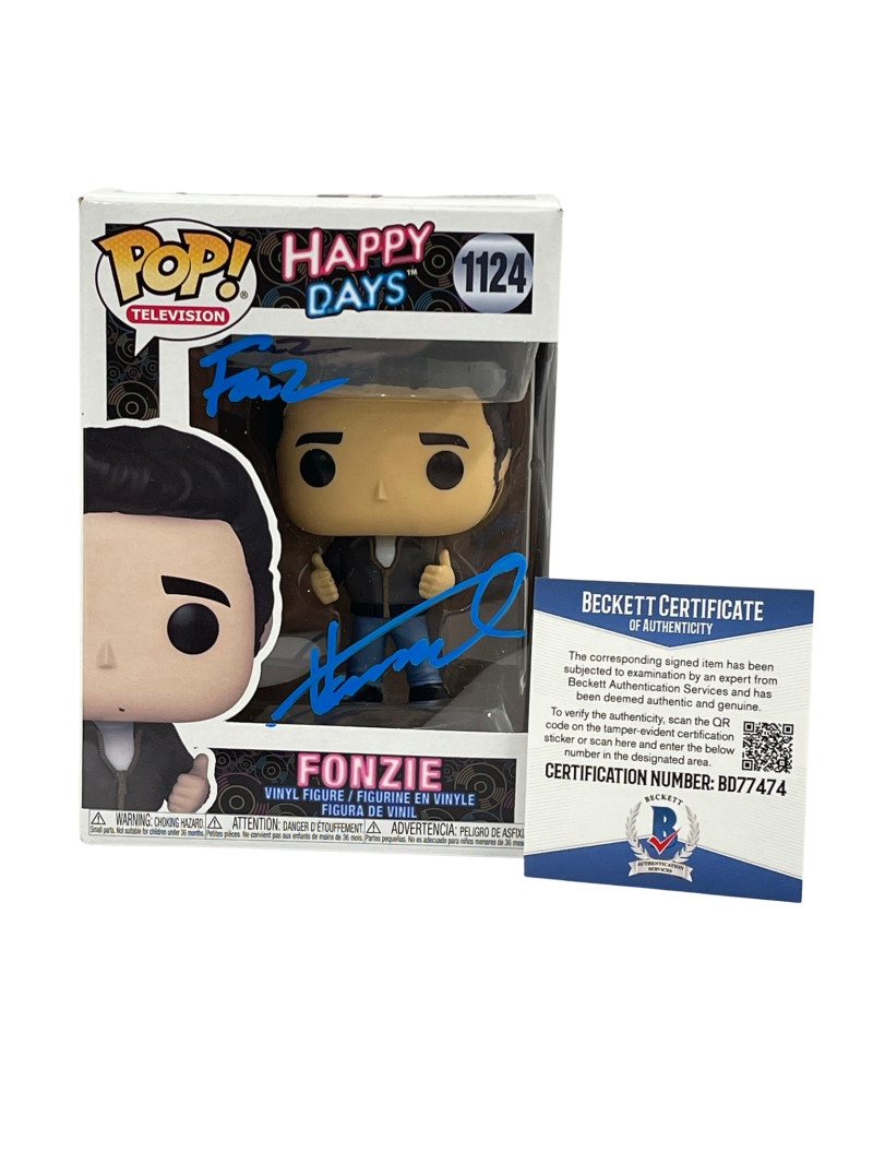 HENRY WINKLER SIGNED HAPPY DAYS FUNKO FONZ INSCRIPTION AUTOGRAPH BECKETT COA 49