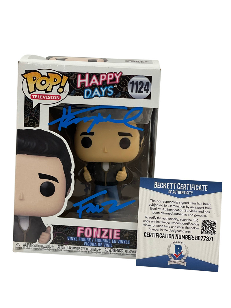 HENRY WINKLER SIGNED HAPPY DAYS FUNKO FONZ INSCRIPTION AUTOGRAPH BECKETT COA 51