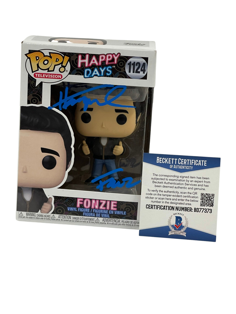 HENRY WINKLER SIGNED HAPPY DAYS FUNKO FONZ INSCRIPTION AUTOGRAPH BECKETT COA 52