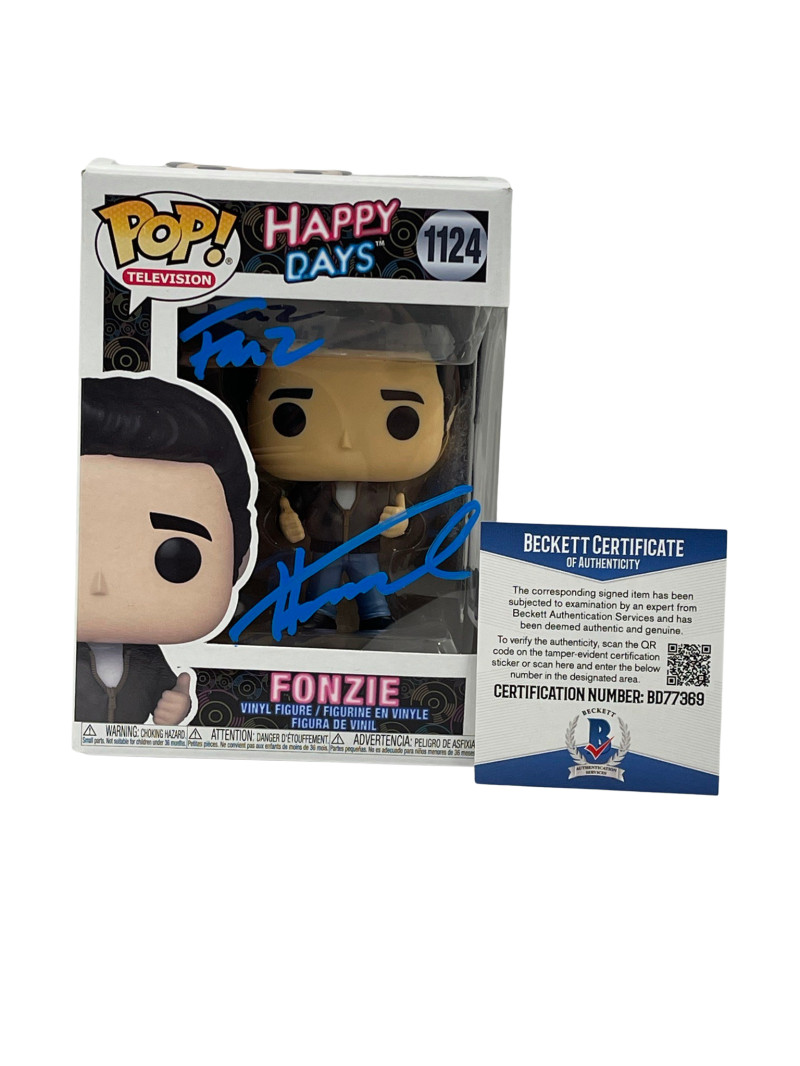 HENRY WINKLER SIGNED HAPPY DAYS FUNKO FONZ INSCRIPTION AUTOGRAPH BECKETT COA 55