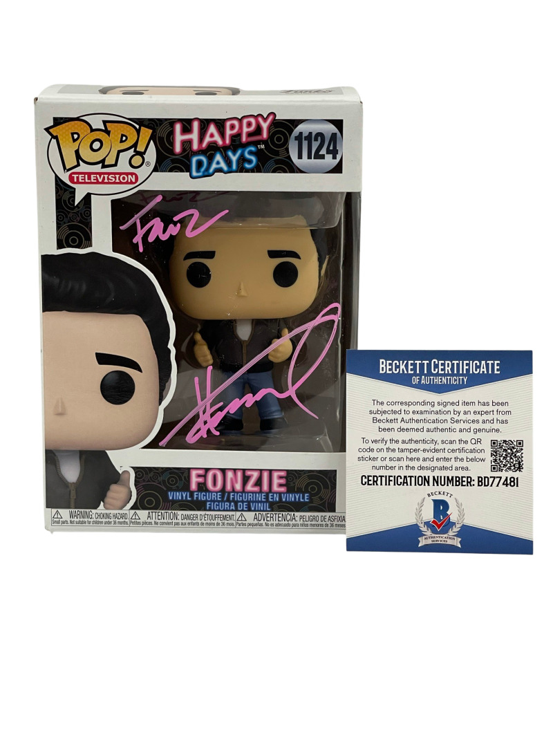 HENRY WINKLER SIGNED HAPPY DAYS FUNKO FONZ INSCRIPTION AUTOGRAPH BECKETT COA 11