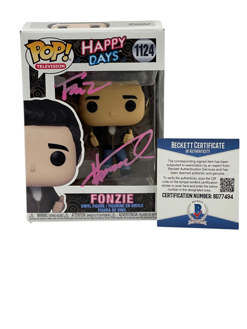 HENRY WINKLER SIGNED HAPPY DAYS FUNKO FONZ INSCRIPTION AUTOGRAPH BECKETT COA 13