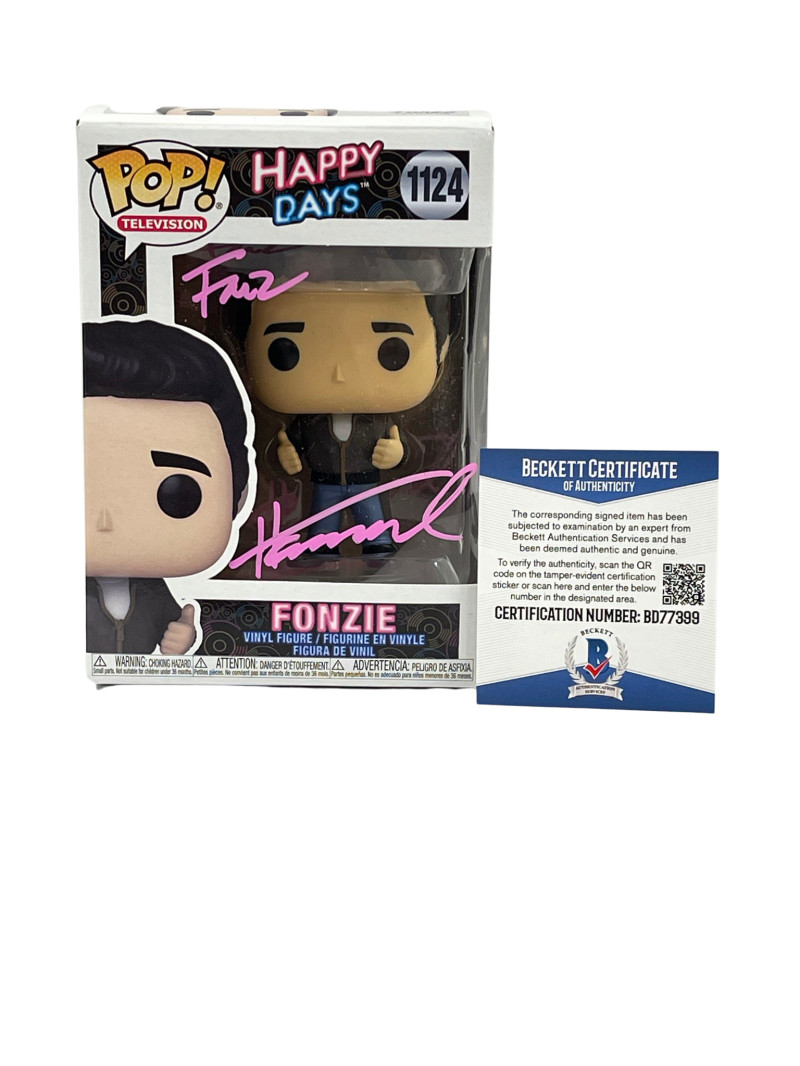 HENRY WINKLER SIGNED HAPPY DAYS FUNKO FONZ INSCRIPTION AUTOGRAPH BECKETT COA 15