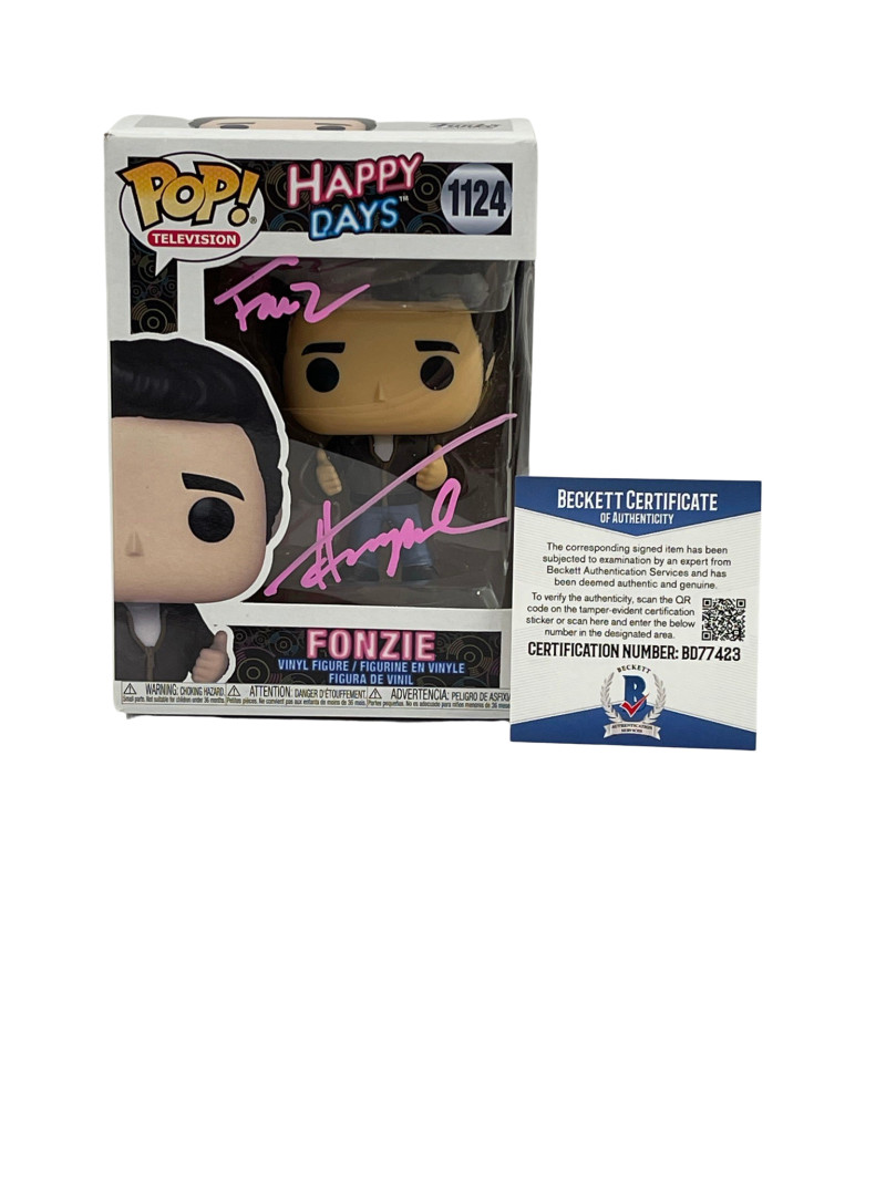 HENRY WINKLER SIGNED HAPPY DAYS FUNKO FONZ INSCRIPTION AUTOGRAPH BECKETT COA 17