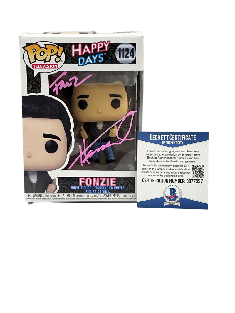 HENRY WINKLER SIGNED HAPPY DAYS FUNKO FONZ INSCRIPTION AUTOGRAPH BECKETT COA 18