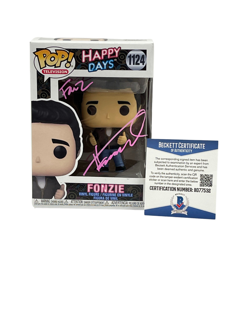 HENRY WINKLER SIGNED HAPPY DAYS FUNKO FONZ INSCRIPTION AUTOGRAPH BECKETT COA 19