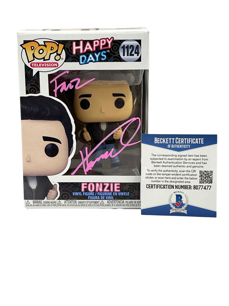 HENRY WINKLER SIGNED HAPPY DAYS FUNKO FONZ INSCRIPTION AUTOGRAPH BECKETT COA 20
