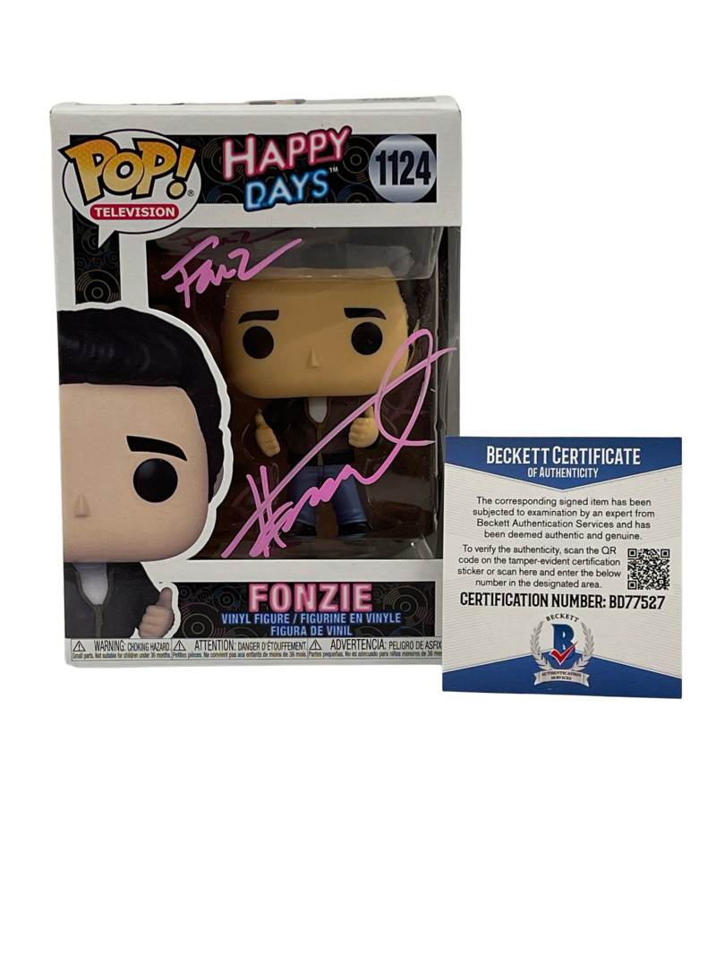 HENRY WINKLER SIGNED HAPPY DAYS FUNKO FONZ INSCRIPTION AUTOGRAPH BECKETT COA 25