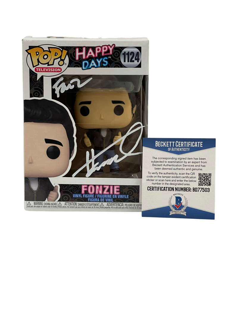 HENRY WINKLER SIGNED HAPPY DAYS FUNKO FONZ INSCRIPTION AUTOGRAPH BECKETT COA 33