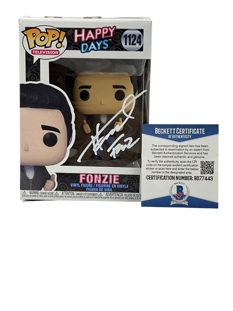 HENRY WINKLER SIGNED HAPPY DAYS FUNKO FONZ INSCRIPTION AUTOGRAPH BECKETT COA 34