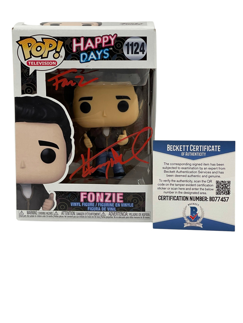 HENRY WINKLER SIGNED HAPPY DAYS FUNKO FONZ INSCRIPTION AUTOGRAPH BECKETT COA 40