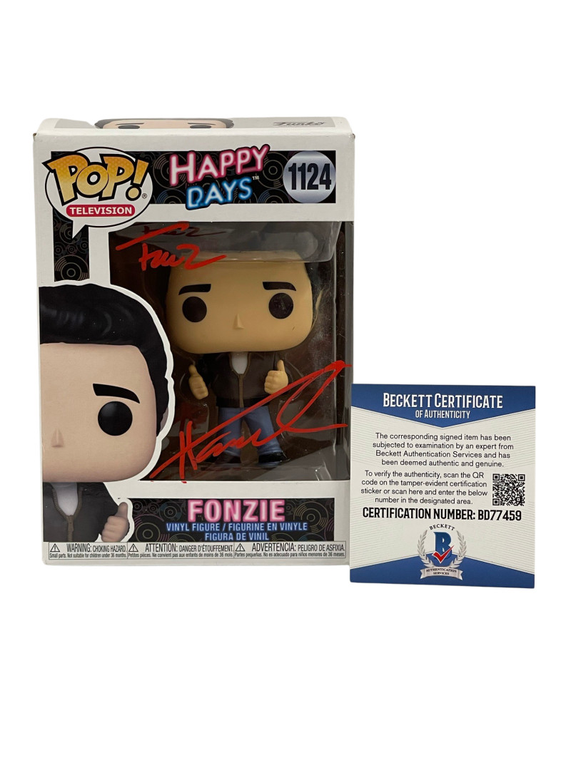 HENRY WINKLER SIGNED HAPPY DAYS FUNKO FONZ INSCRIPTION AUTOGRAPH BECKETT COA 41