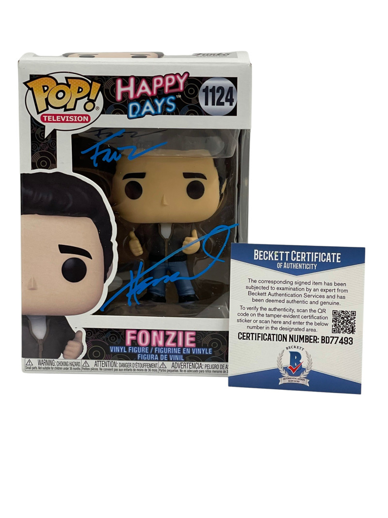 HENRY WINKLER SIGNED HAPPY DAYS FUNKO FONZ INSCRIPTION AUTOGRAPH BECKETT COA 53