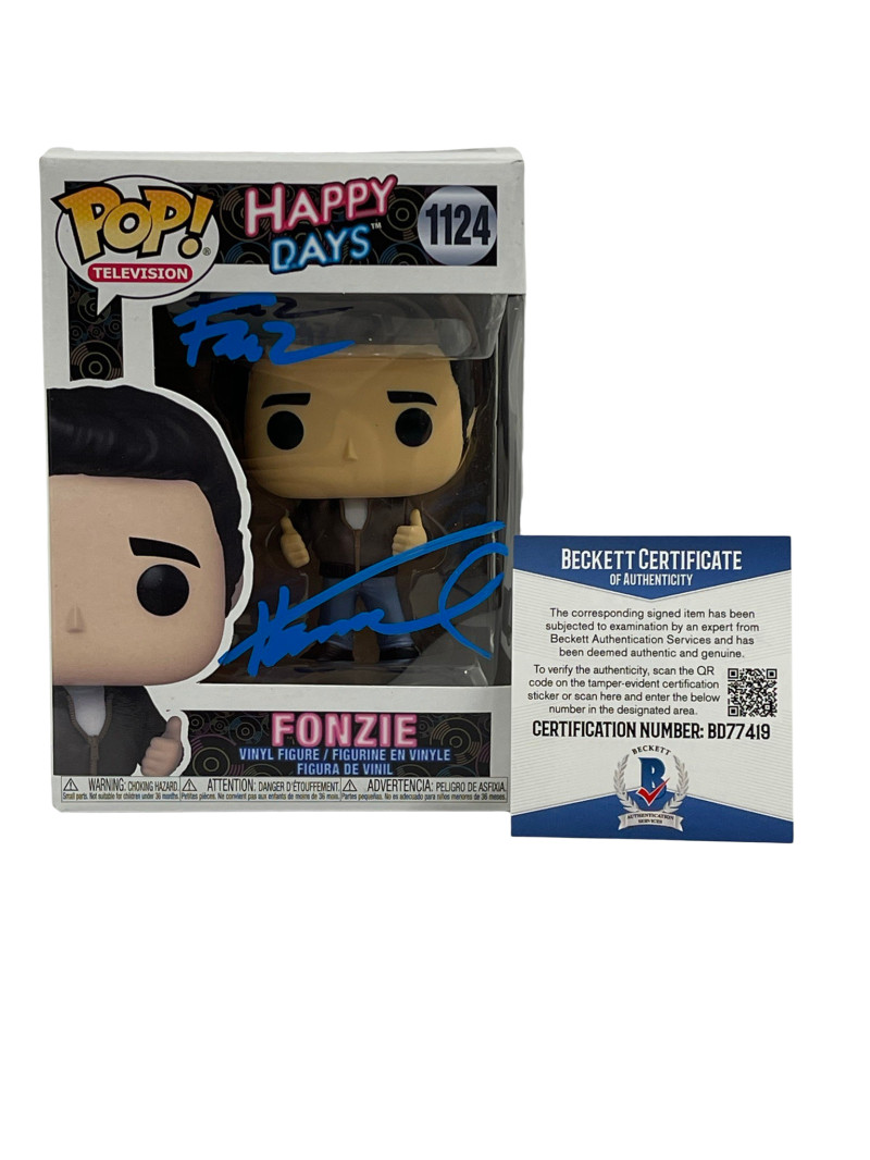 HENRY WINKLER SIGNED HAPPY DAYS FUNKO FONZ INSCRIPTION AUTOGRAPH BECKETT COA 54