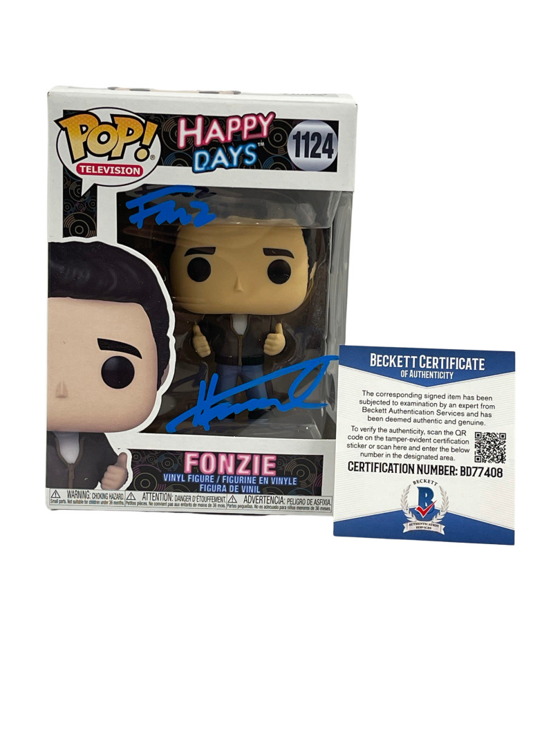 HENRY WINKLER SIGNED HAPPY DAYS FUNKO FONZ INSCRIPTION AUTOGRAPH BECKETT COA 62