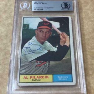 1961 TOPPS AL PILARCIK ORIOLES SIGNED CARD BECKETT AUTHENTIC AUTOGRAPHED