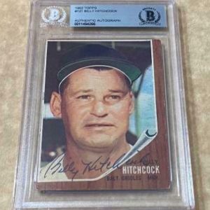 1962 TOPPS BILLY HITCOCK #121 SIGNED CARD BECKETT AUTHENTIC AUTO VINTAGE